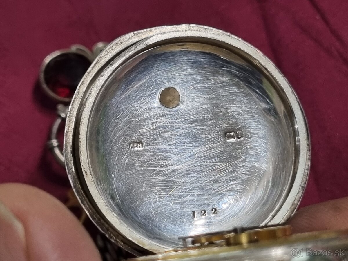 Strieborné, vreckové hodinky,Waltham. - 8