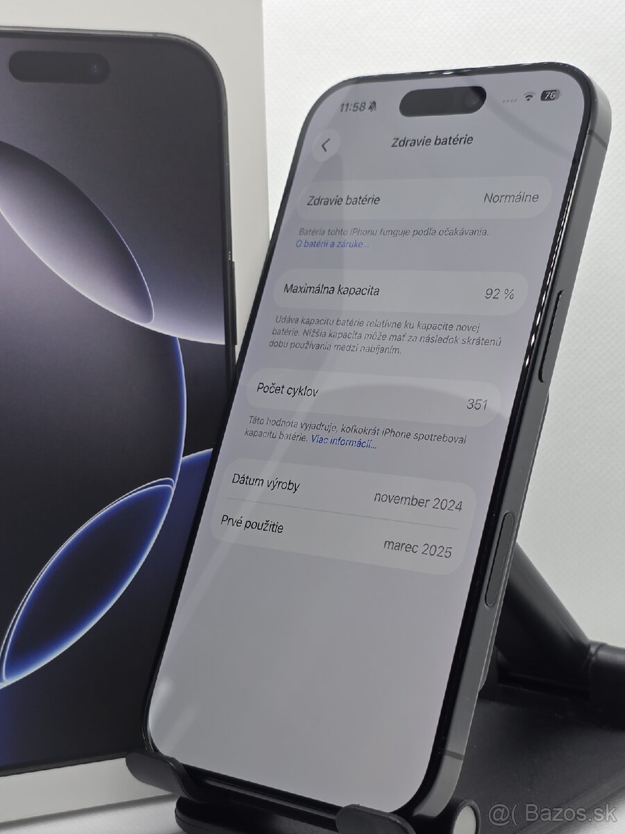 Apple iPhone 16 PRO 128GB Black Titanium - ZÁRUKA - 8