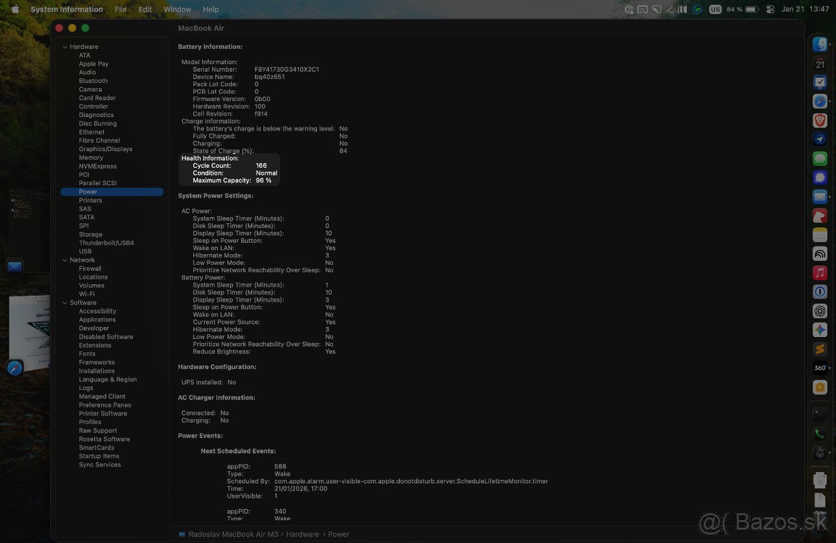 MacBook Air 13" M3 (v záruke) – 16GB RAM, 512GB - 8