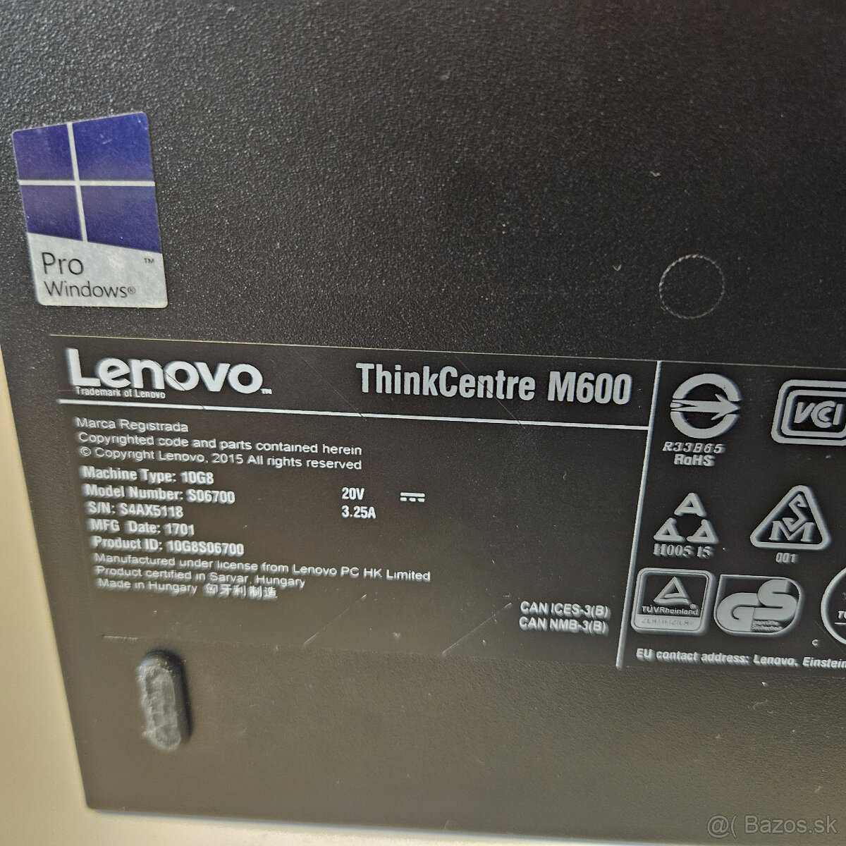 Mini počítač LENOVO M600 s Win 10 a Wi-Fi a Bluetooth - 8