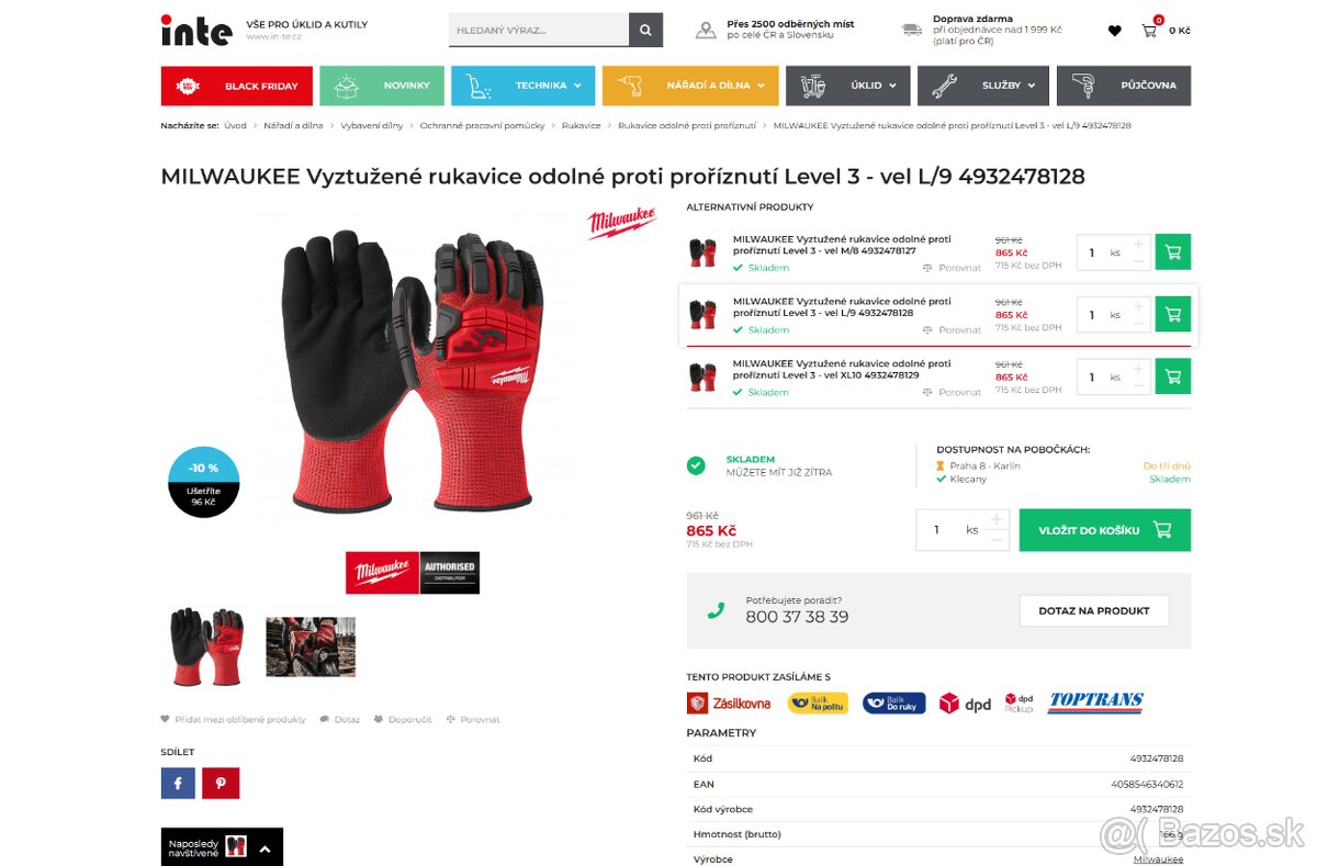 profesionálne pracovné Milwaukee a R-Flex rukavice 20 ks - 8