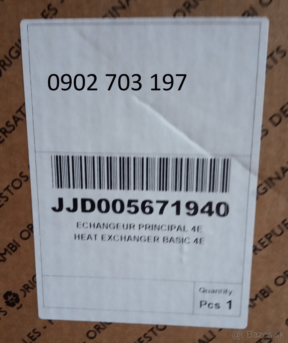 Predám nový nerezový výmenník BAXI JJJ005671940 - 8