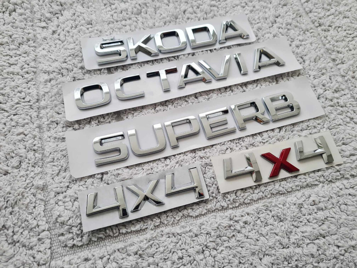 ŠKODA nápisy ČIERNE / CHROMOVE - 8