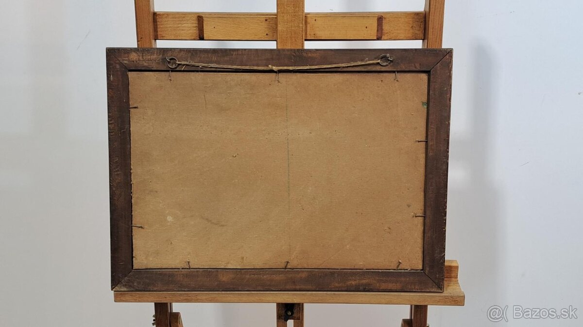 Starožitný obraz - Na pastve - olej - 8