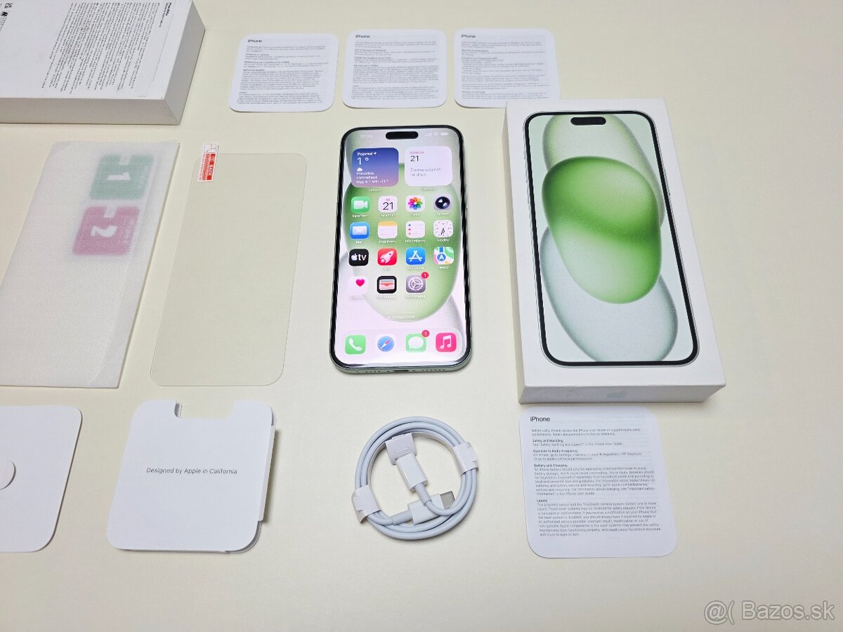 APPLE IPHONE 15 PLUS 128GB ,BATERKA 100%,ZÁRUKA - 8