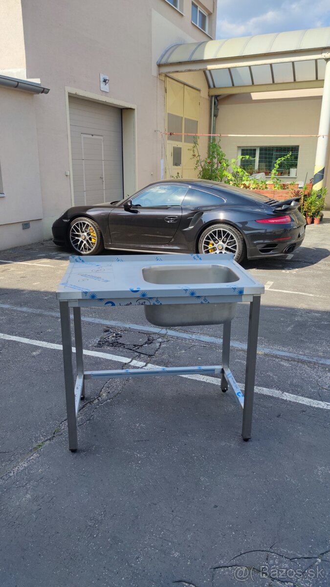 Gastro drez s policou, umývacie stoly, nerezové dvojdrezy - 8