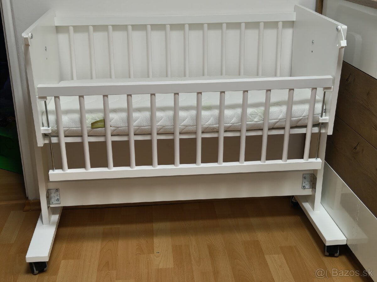 Postieľka kolíska 90x40 s kvalitným matracom ako nová - 8