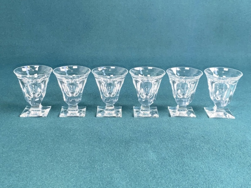 Poháriky Moser na štvorhrannej podstave - číre sklo - 8