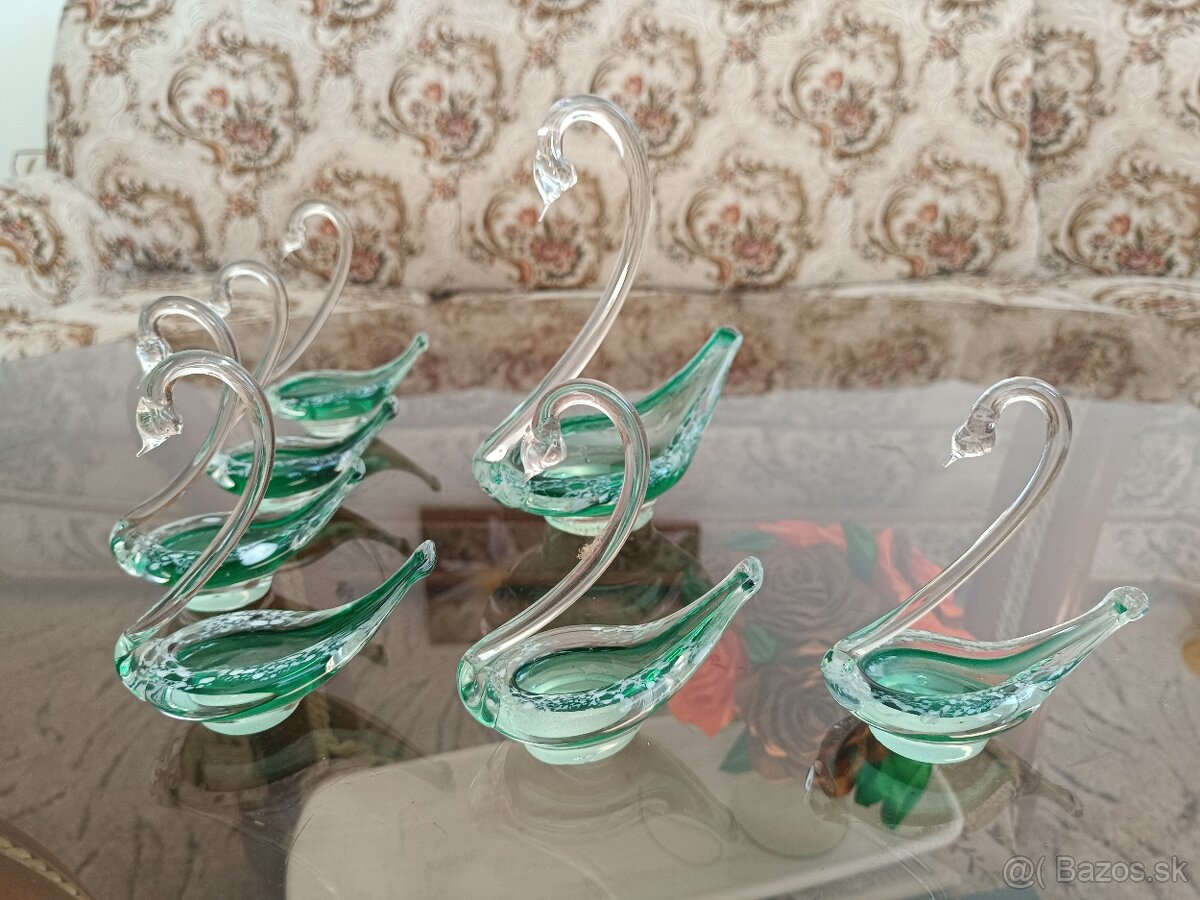 Sklo, váza, retro dekorácia - 8