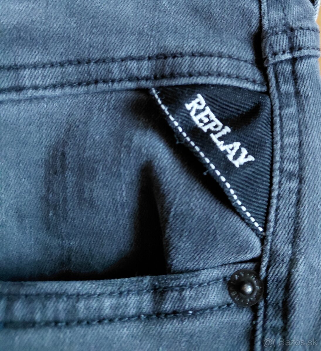 Replay šedé hyperflex slim fit - 8