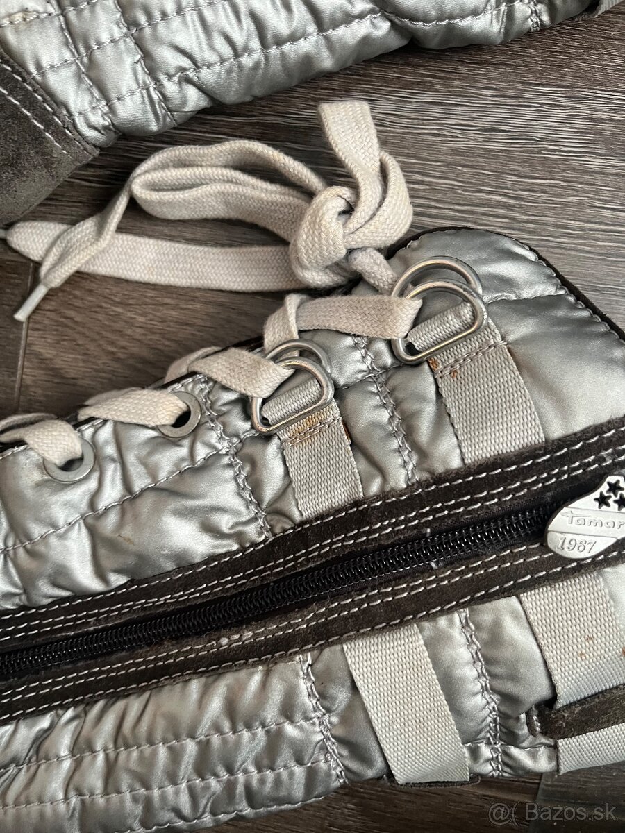 Tammaris damske vysoke zateplene cizmy snehule 39 strieborne - 8