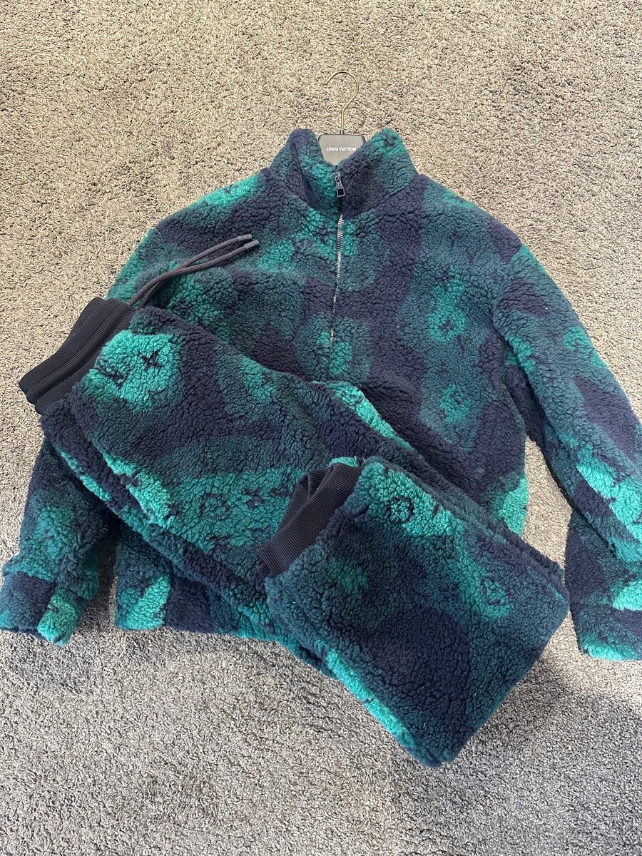 Louis vuitton jacket pants set blue monogram - 8