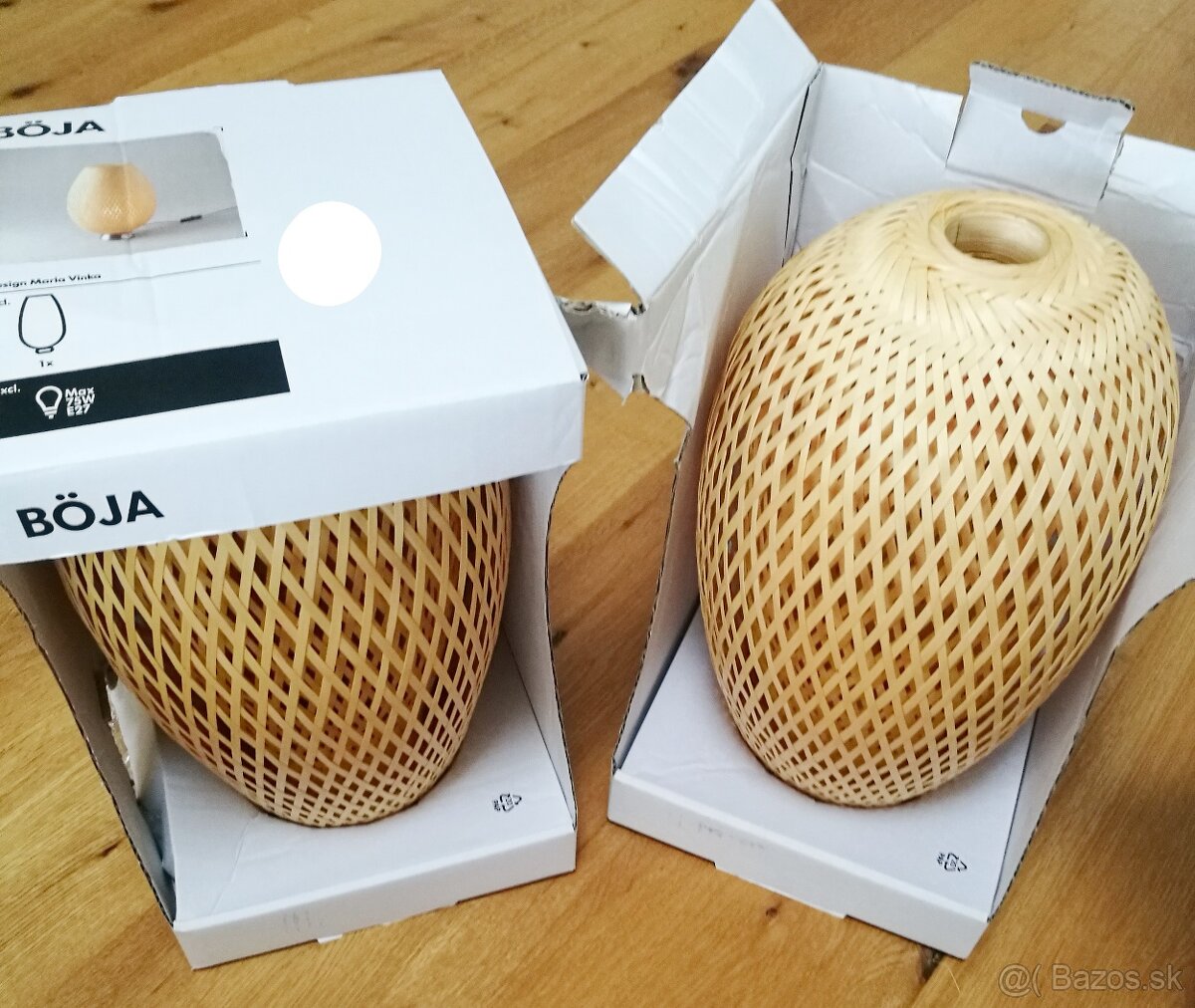 Ikea BÖJA ratanová lampa (tienidlo) - 8