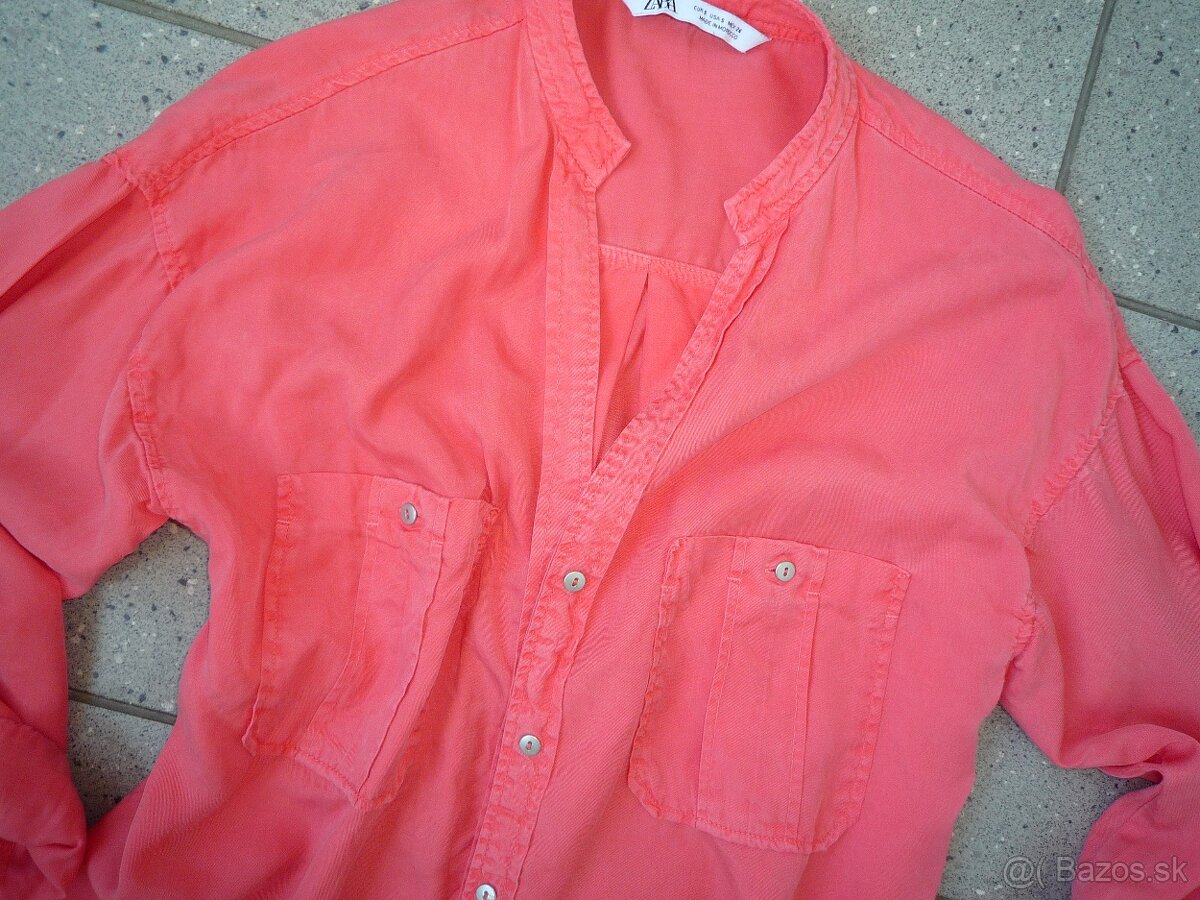 Krásna lososová blúzka ZARA -veľ. S - 8