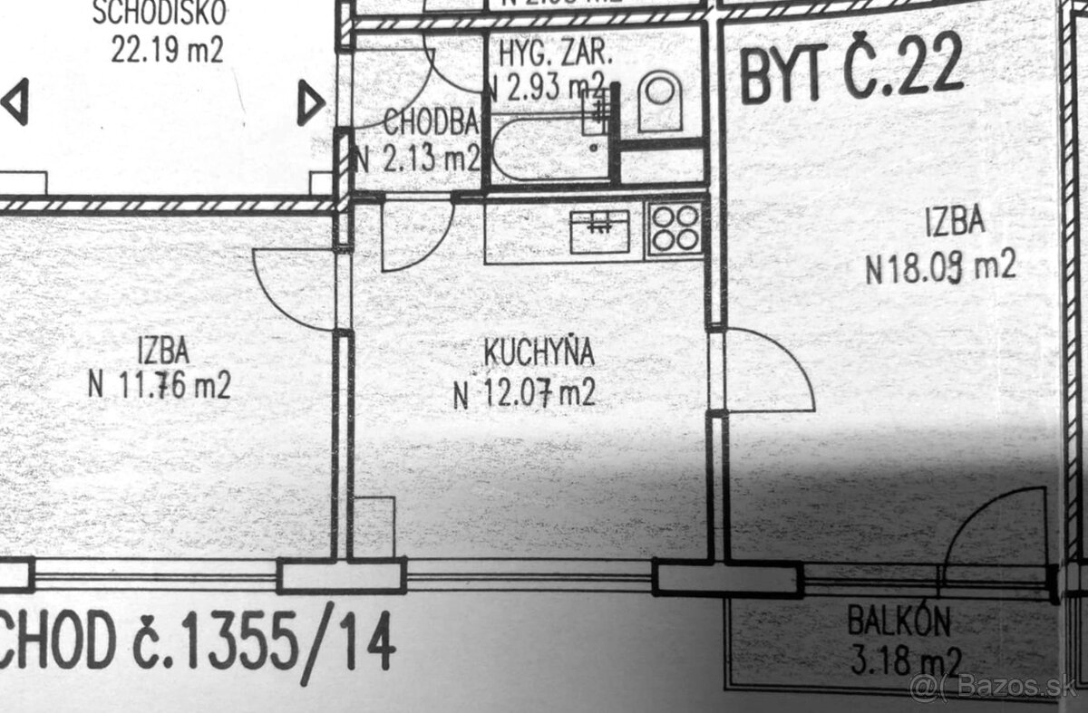 Prenájom slnečného 2-izbového bytu – Podborová, Jabloňová 14 - 8