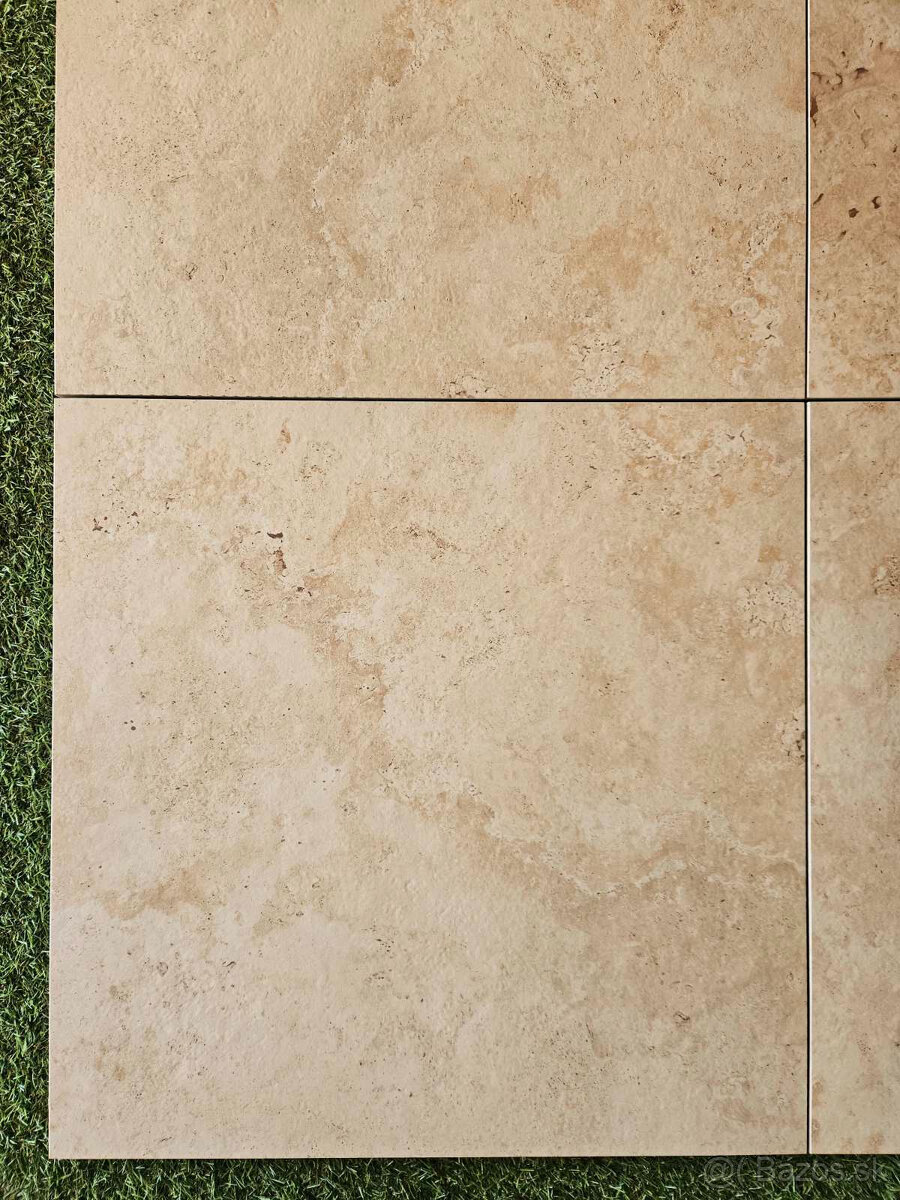 Terasová dlažba 20mm vzhľad Travertin Gold 60x60 protišmy - 8