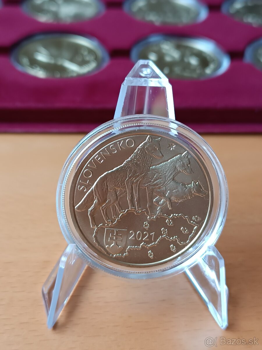 5€ mince, fauna a flóra, UNC, euro vlk,včela ,euro minca - 8