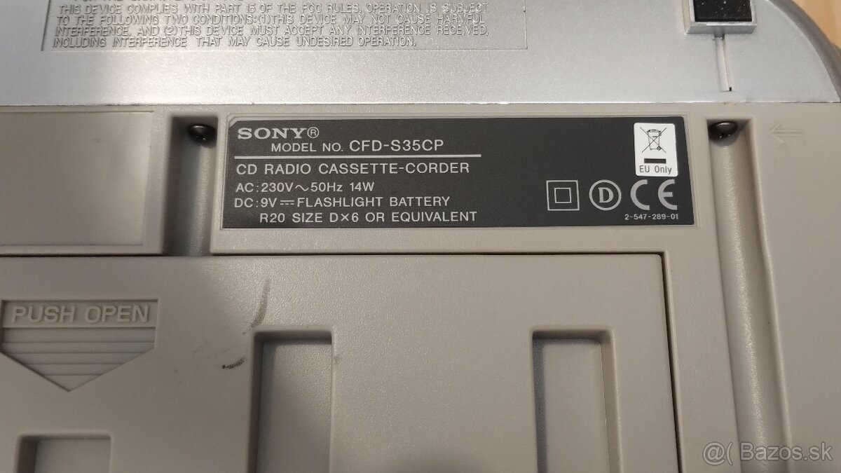 Predám radiomagnetofon Sony CFD-S35CP - 8