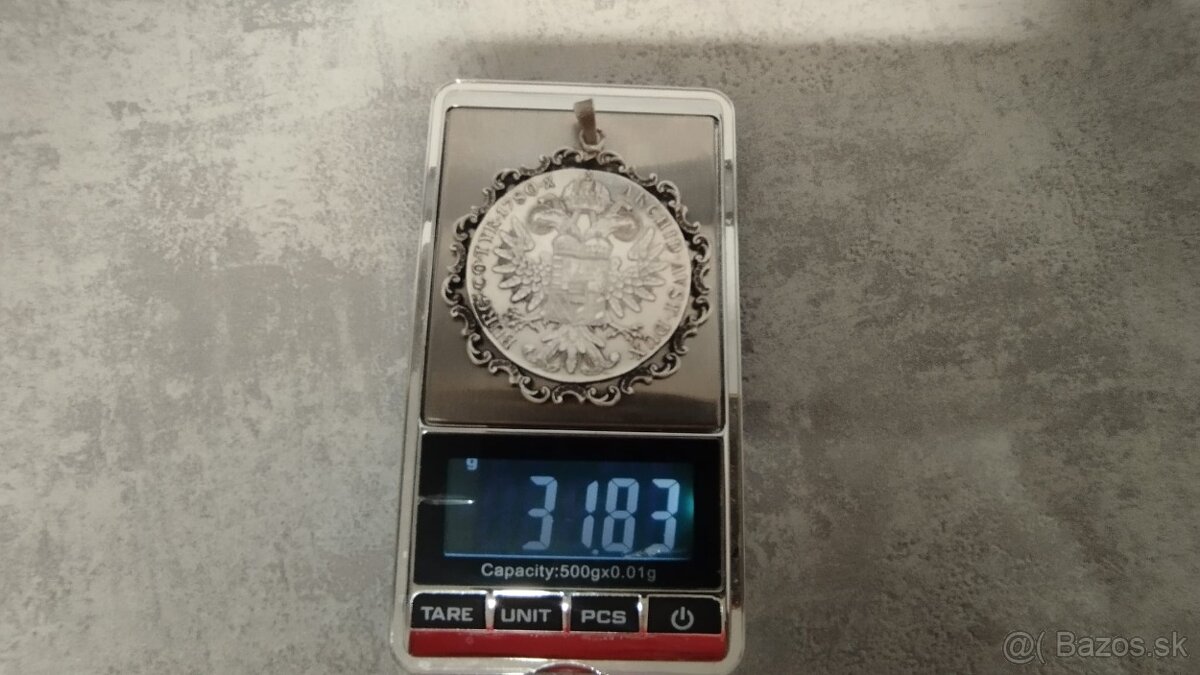 Tolar Marie Terezie přivěšek, stříbro, AG, 31,8g - 8