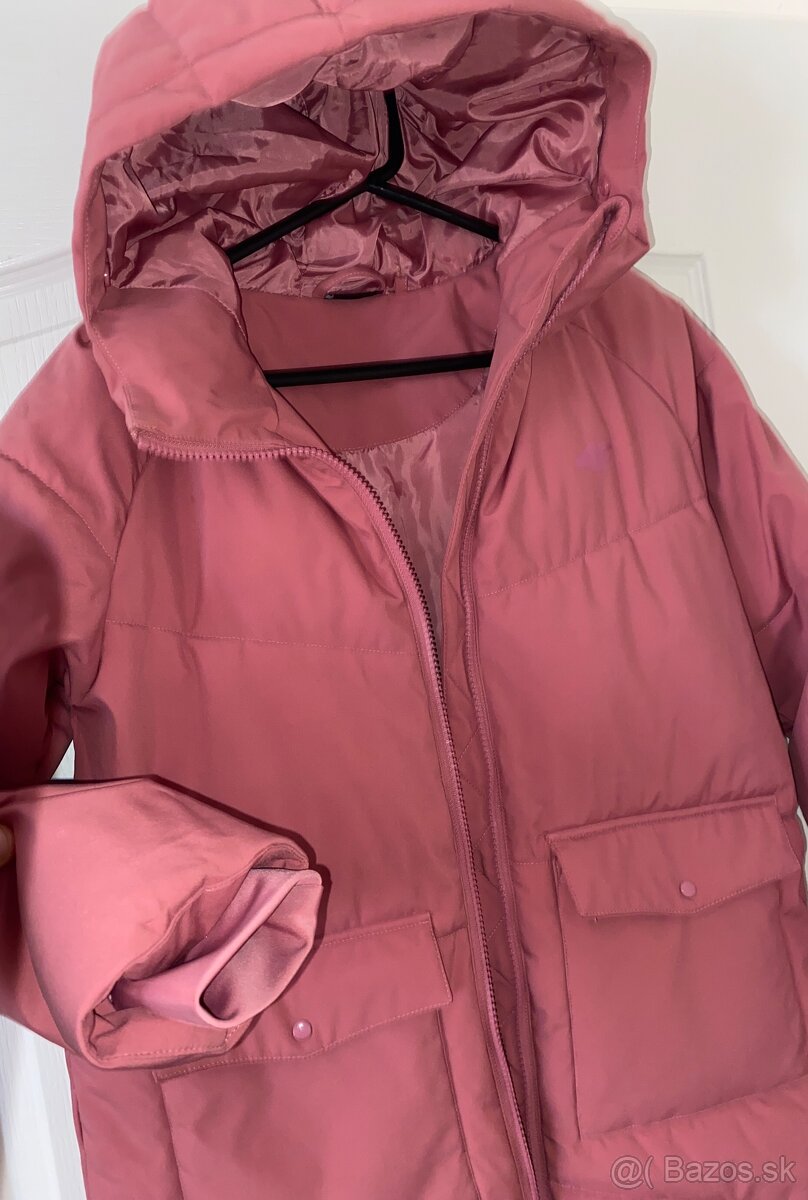 4F dievcenska staroruzova zimna bunda velkost 146 - 8