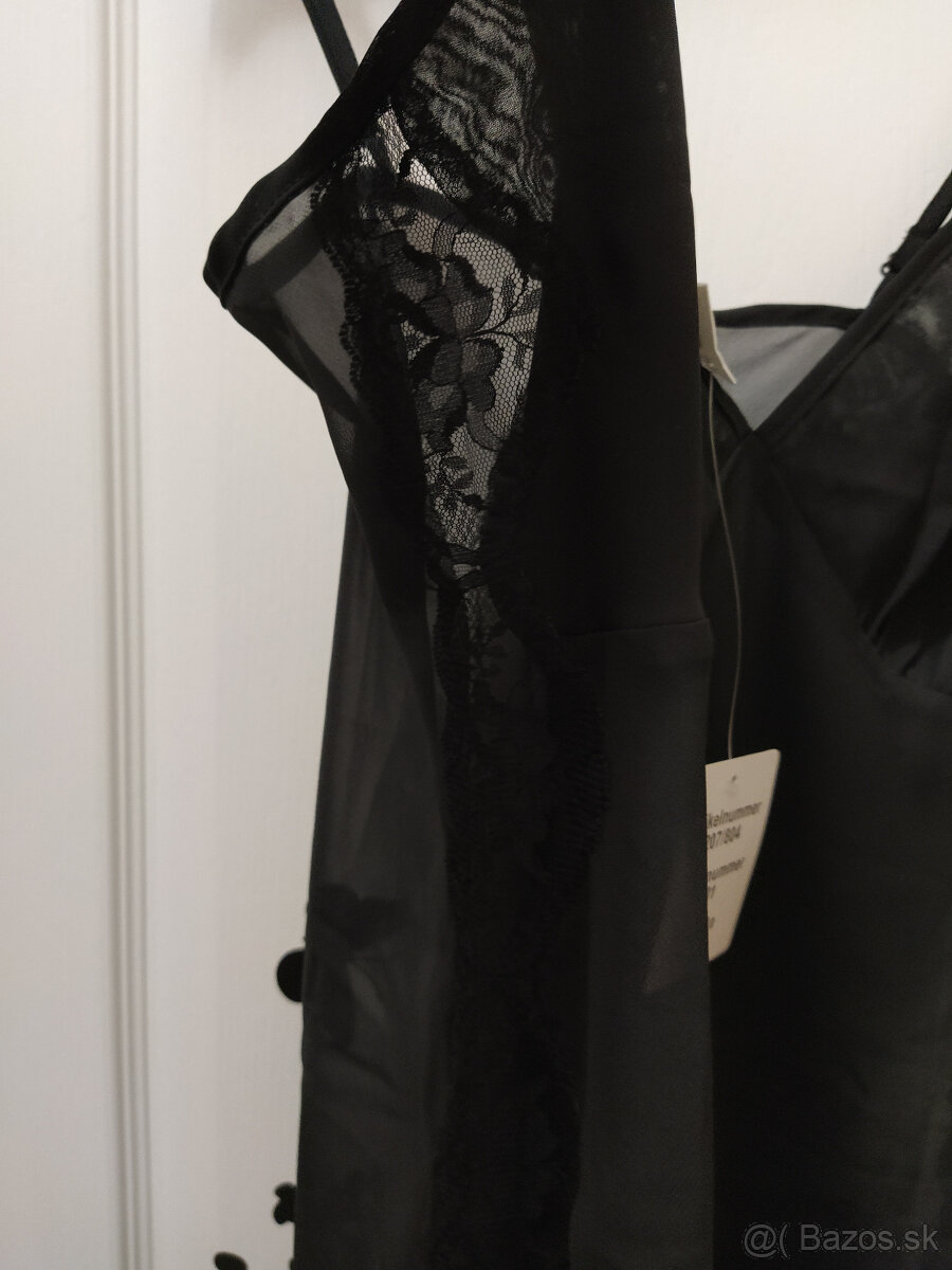 NOVÉ čierne negliže/nočná košielka (44/46) (osobný odber) - 8