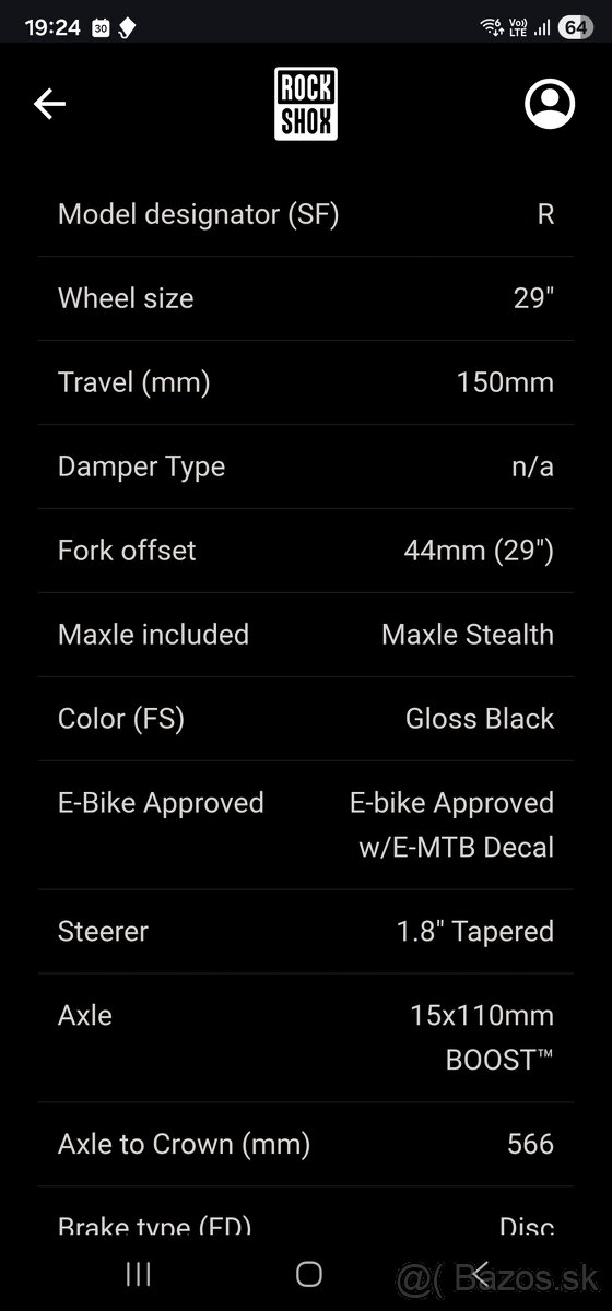 Vidlica Domain R 29' rockshock - 8