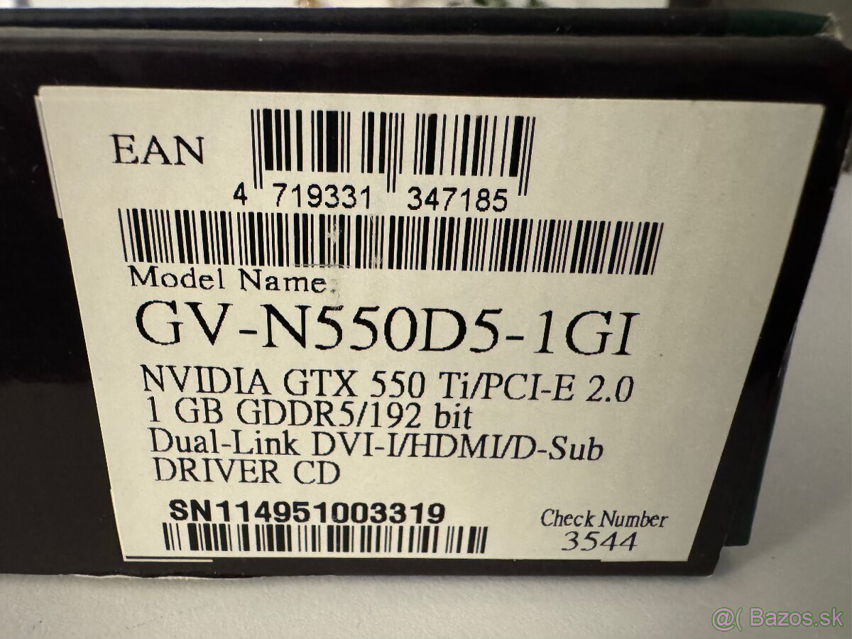 NVIDIA GEFORCE GTX 550 Ti - 8