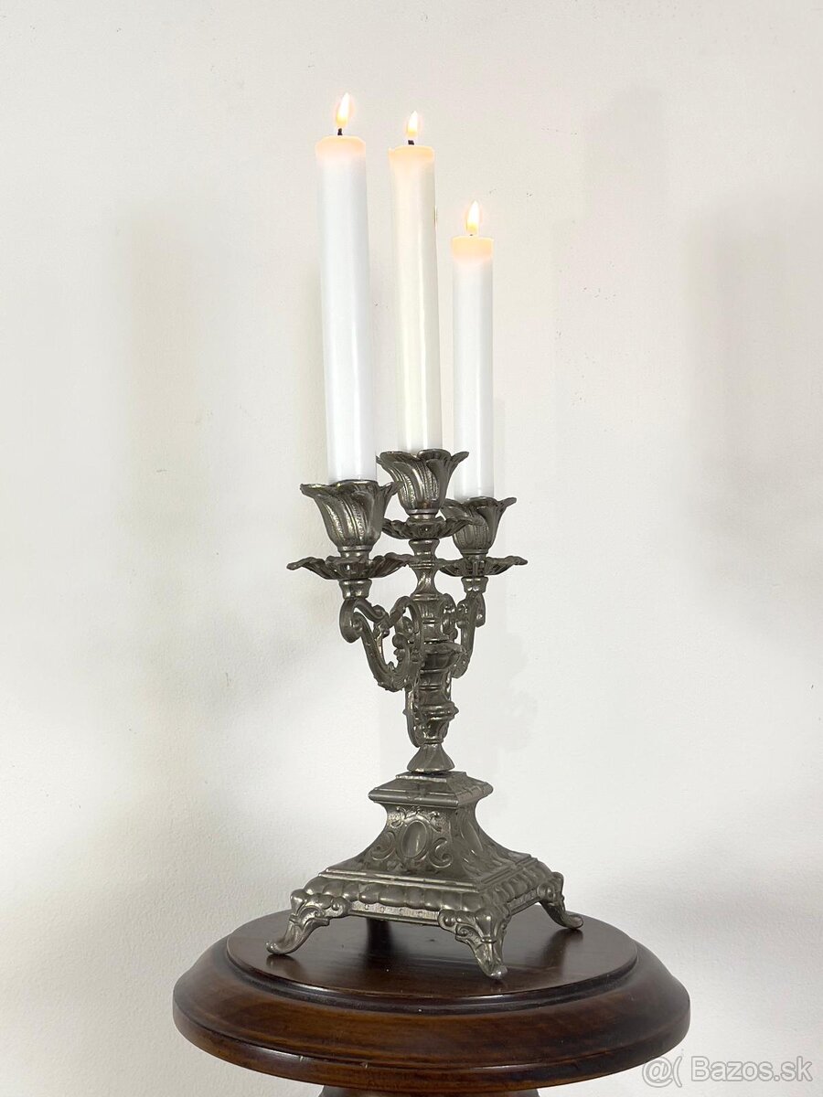 Starožitny svietnik a cínový džbán - 8