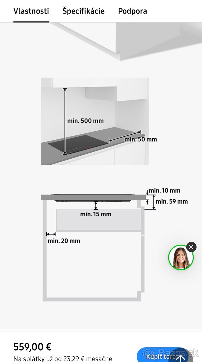 Indukčná doska Samsung NZ64B6056GK/U2 s Flex Zone+ - 8
