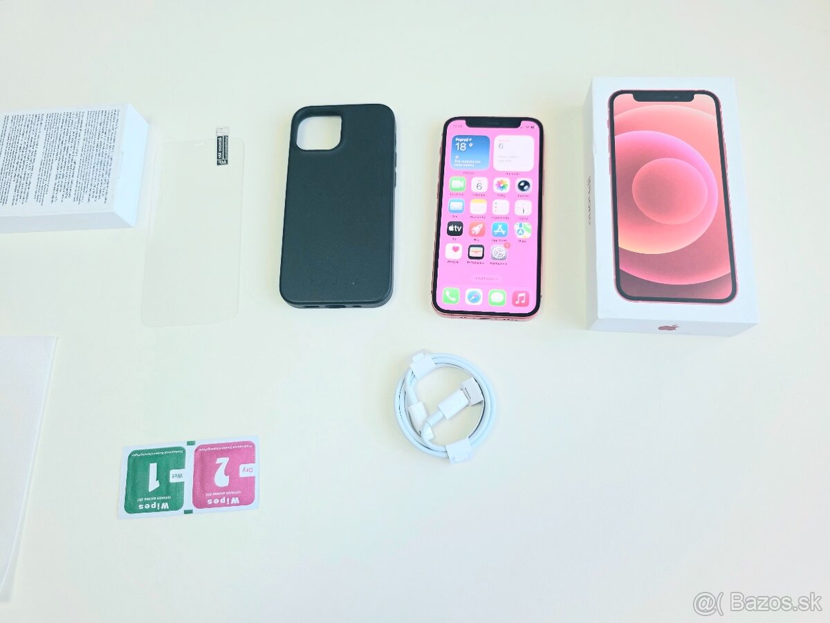 APPLE IPHONE 12 mini 256GB RED,BATERKA 100% - 8