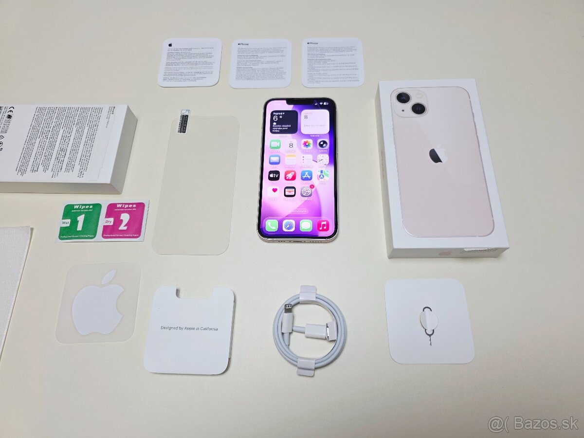 APPLE IPHONE 13 128GB PINK,ZDRAVIE BATERKY 100% - 8