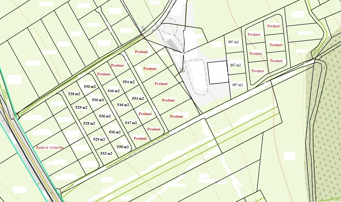 STAVEBNÉ POZEMKY od 528 m2, PRÁVOPLATNÉ ÚZEMNÉ ROZHODNUTIE - 8