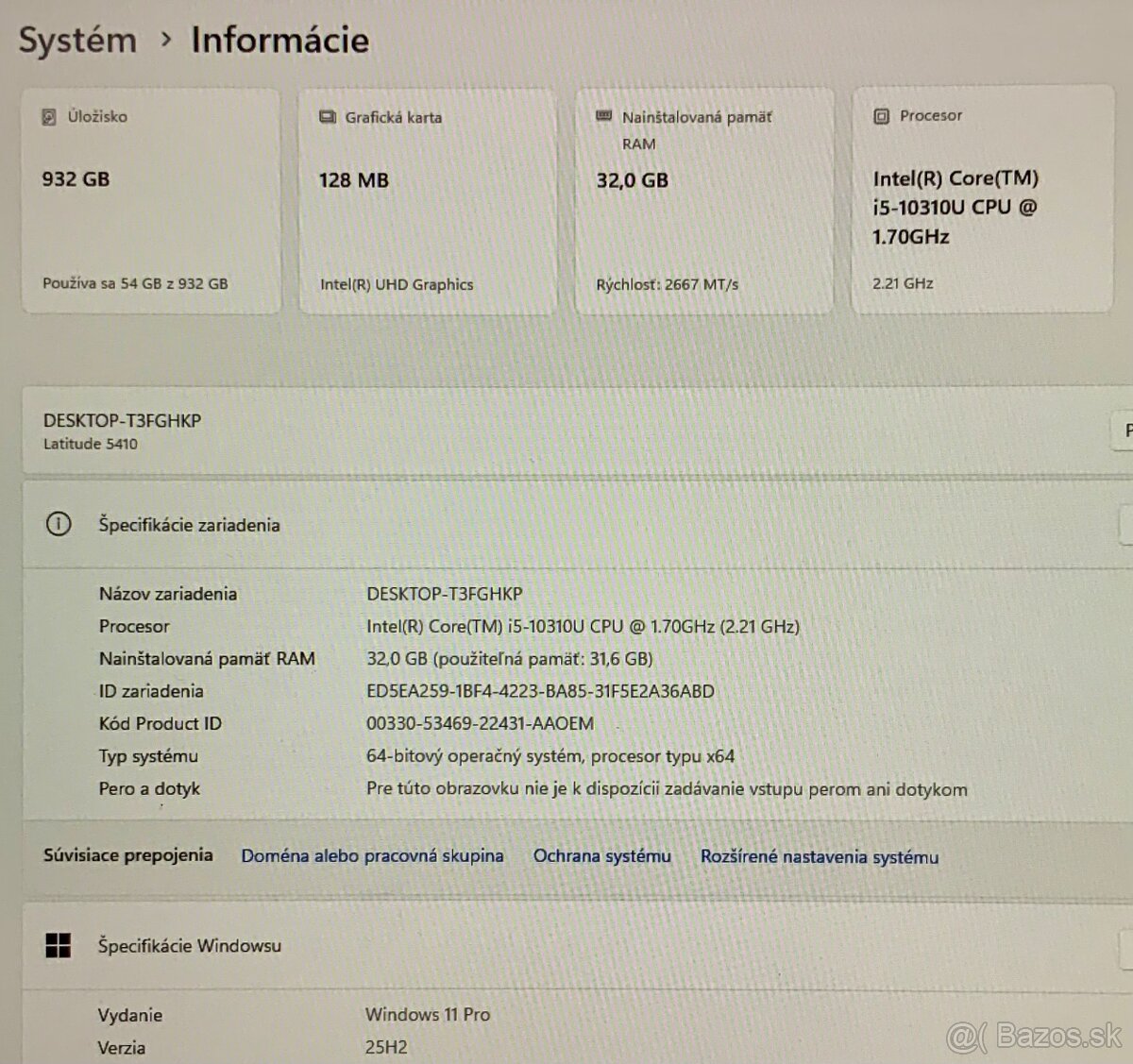 Dell latitude 5410 i5 32RAM 1TB SSD - 8