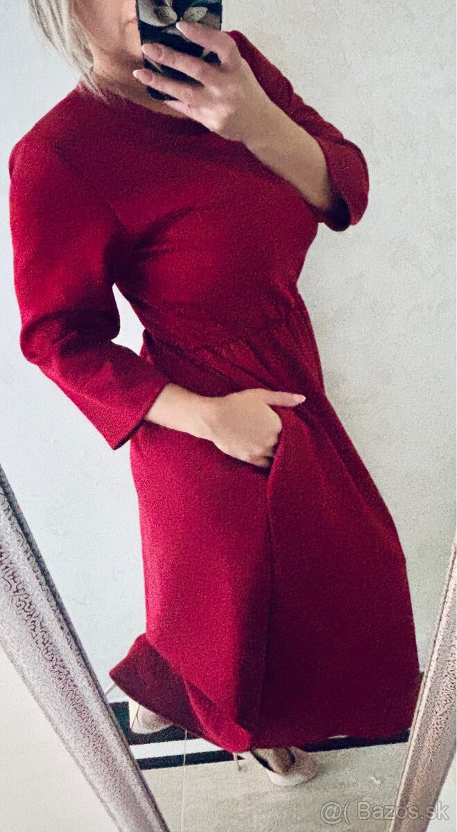 Damske dlhe talianske šaty bordo - 8