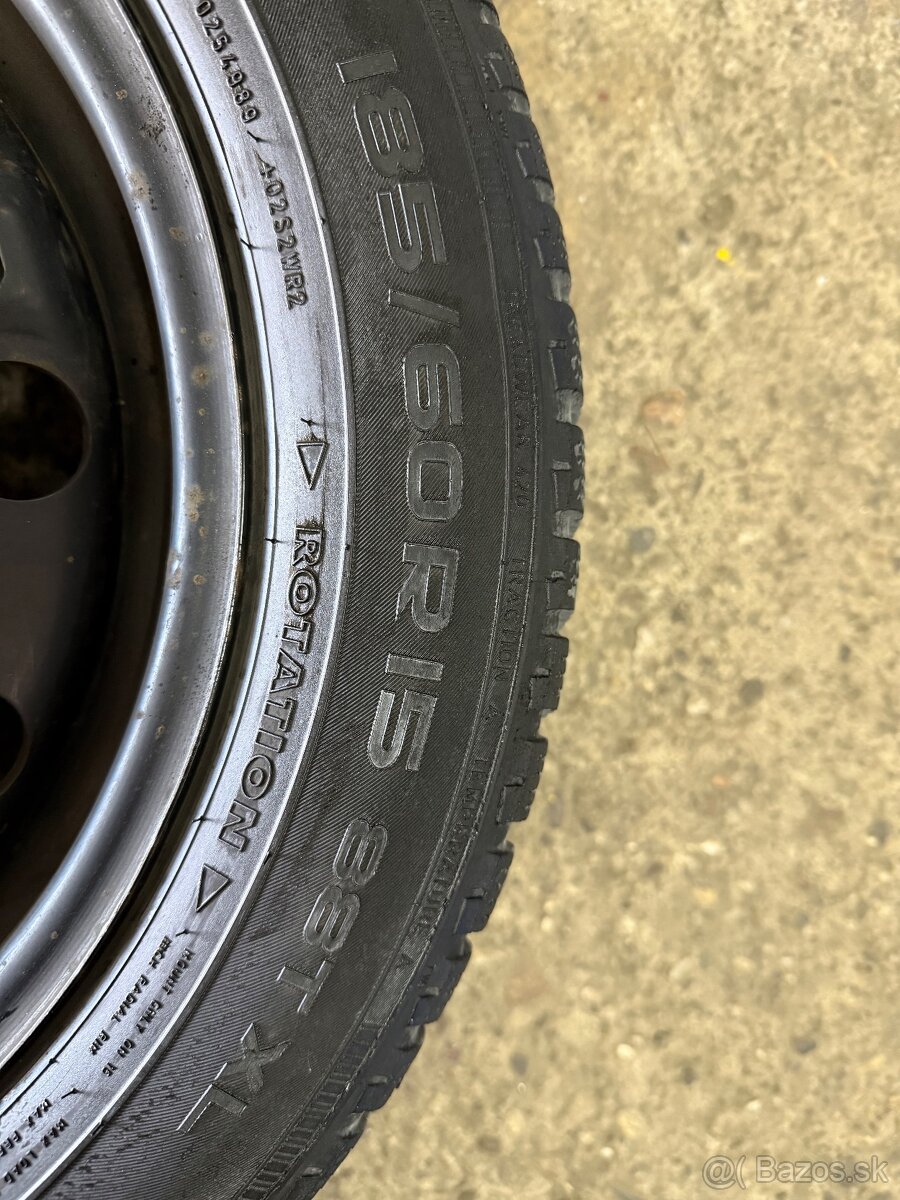 Zimná sada 5x100 185/60r15 fabia dezén 6,83mm - 8