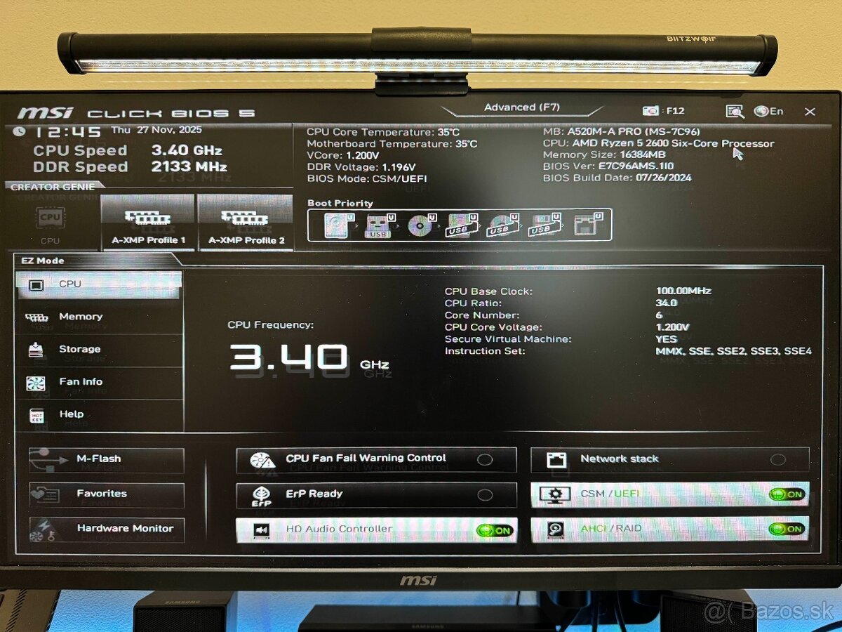 Herný PC Nvidia GTX 1660, Ryzen 5 2600, 16GB RAM, 500GB WIFI - 8