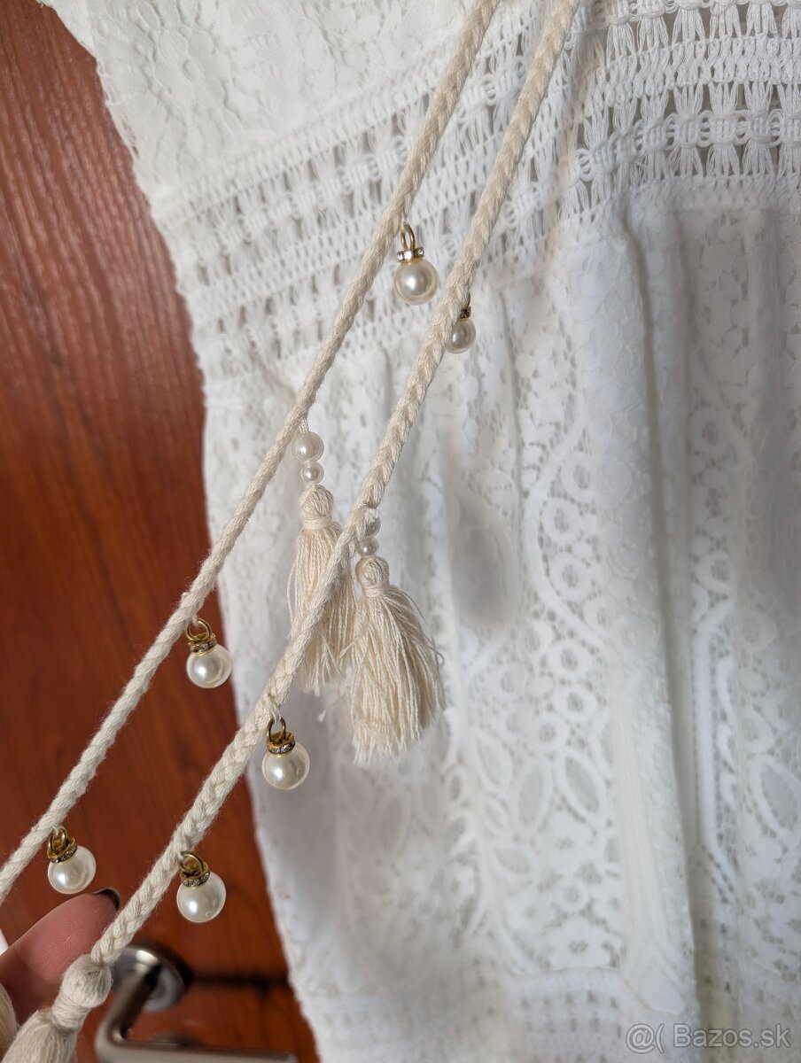 Boho biele maxi šaty - 8