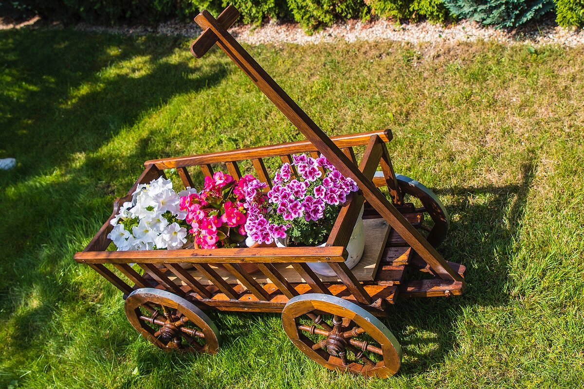 Drevený vozík - Krásne ručne robené dverené vozíky - 8