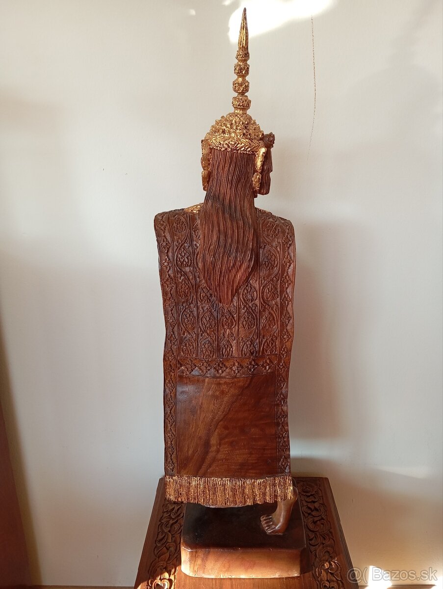 ✨Veľkolepá vyrezávaná socha Buddhu s podstavcom 125 cm - 8
