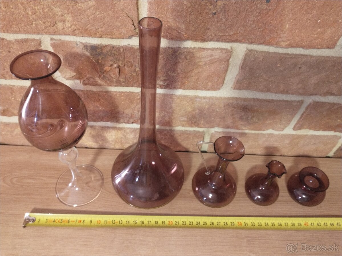 váza, košík, fúkané sklo, misa, hutné sklo - 8