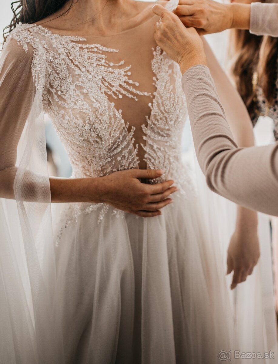 Predám nádherné svadobné šaty - 8
