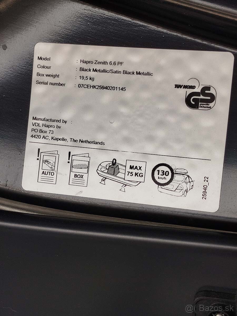 Strešný box Hapro Zenith 6.6 - 8