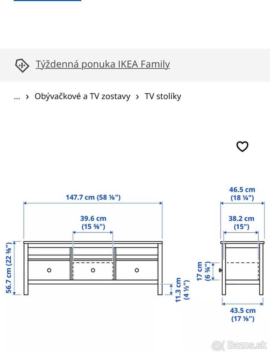 HEMNES skrinka pod TV 3 ks - 8