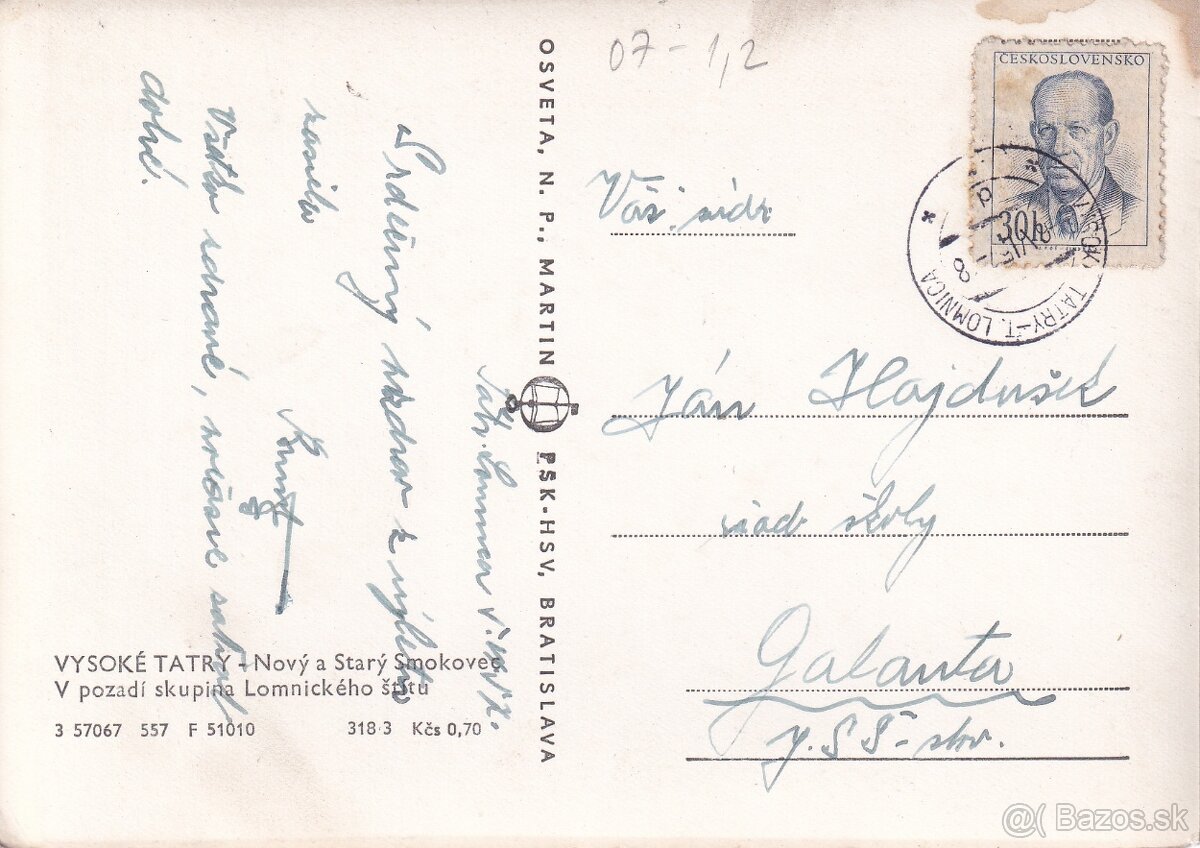 Staré pohľadnice Vysoké Tatry, Javorina, Štrbské pleso - 8