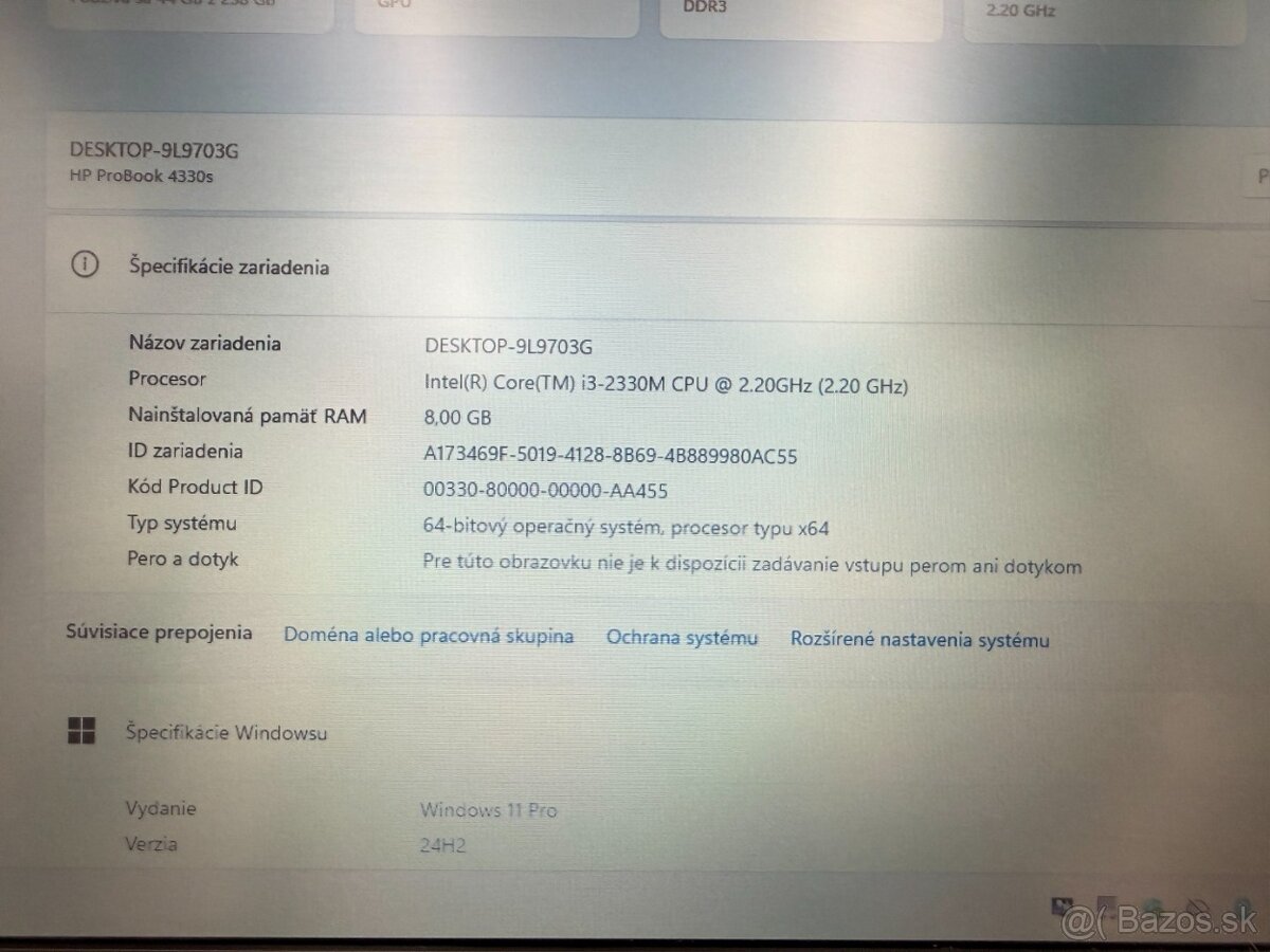 Notebook HP ProBook 4330s, i3 , SSD 256 GB, 8 GB RAM, Win 11 - 8