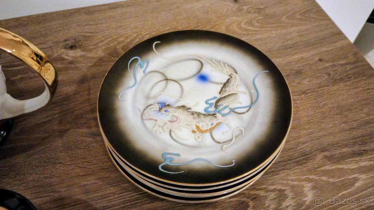 Starožitná porcelánová súprava Japan Dragon ware - 8