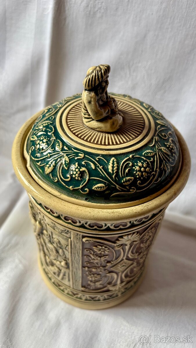 Starožitná keramická nádoba na tabak - 8