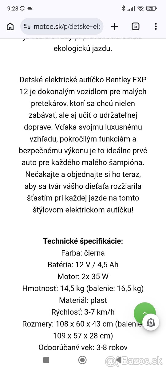 Elektrické auto Bentley - 8