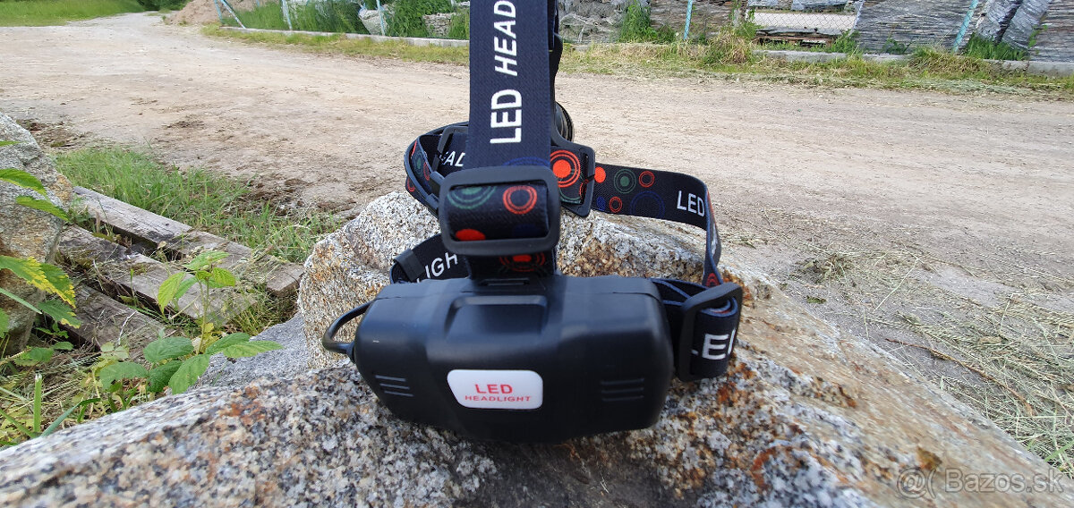 výkonná led čelovka, cob čip - 8