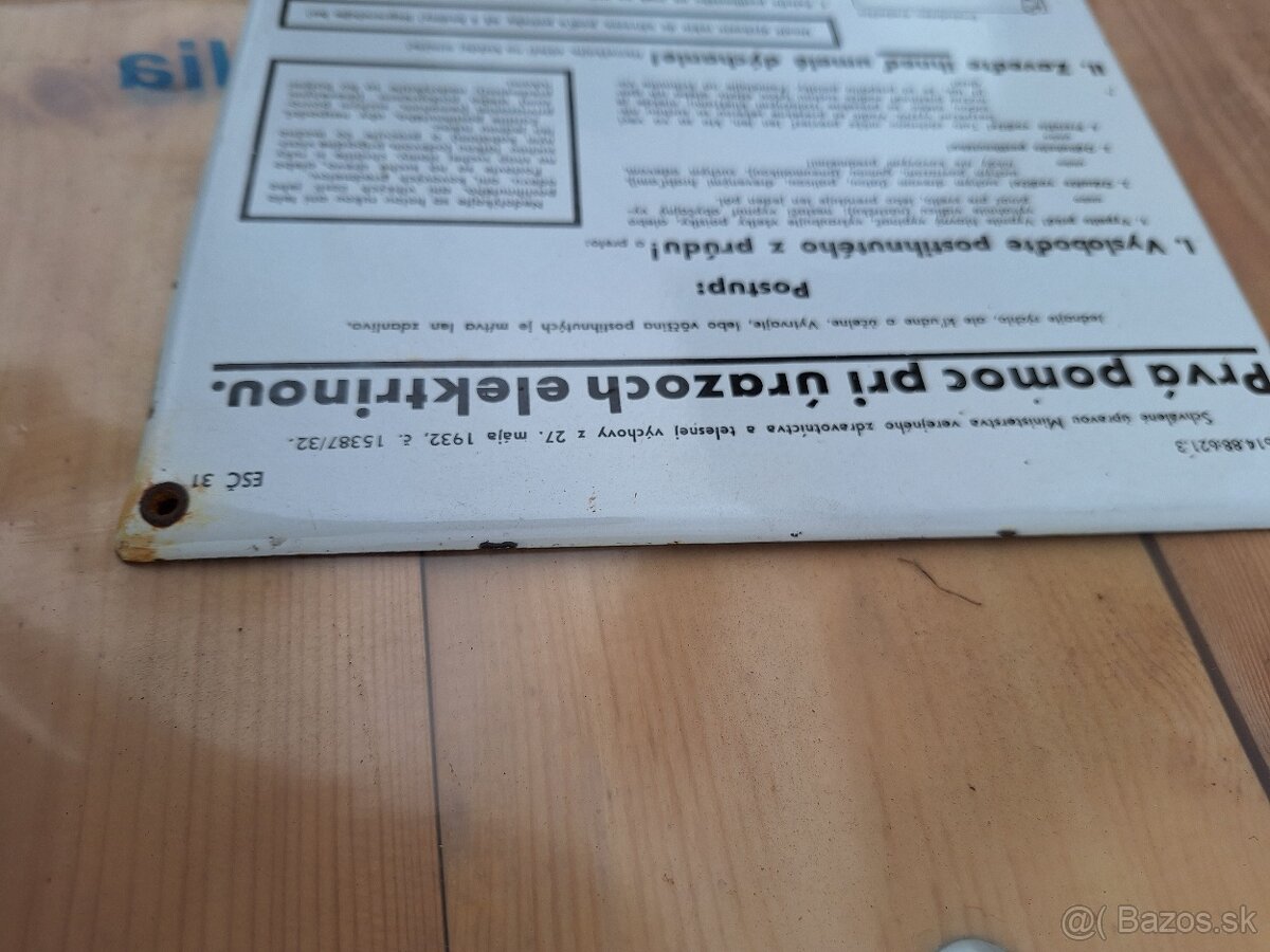 Smaltovaná tabula prvá pomoc - 8